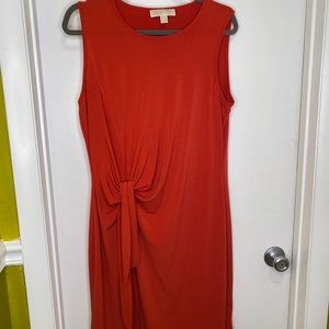 Michael Kors Orange Gathered Front Dress